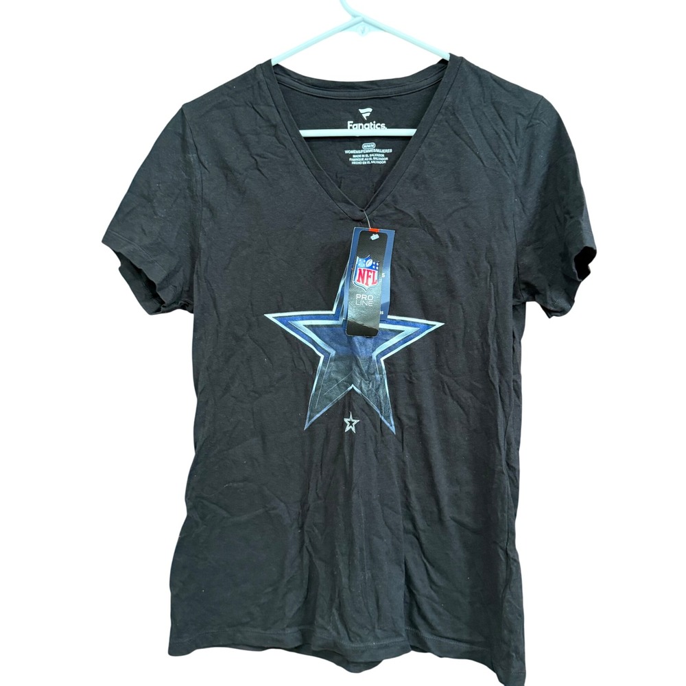 Fanatics NFL Dallas Cowboys Womens Medium V-Neck T-Shirt New With Tags